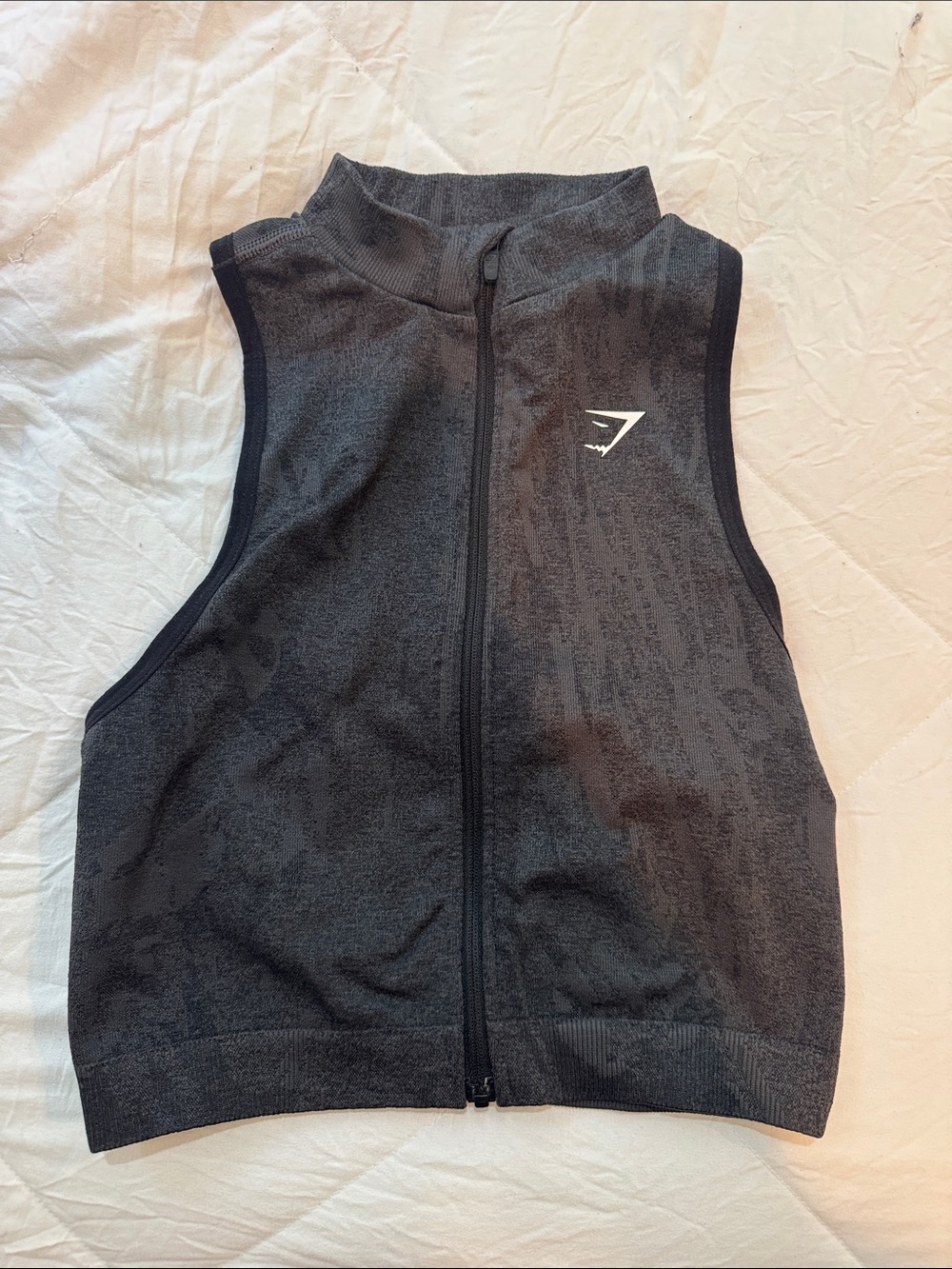 Gymshark Black Zip-Up cropped top